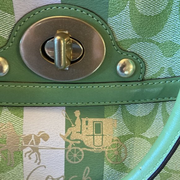 NWOT Sassy Large Bright Green Coach Satchel-Whimsical & Fun Bag - Picture 2 of 12